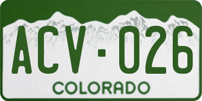 CO license plate ACV026
