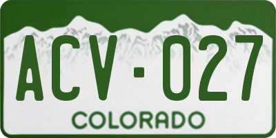 CO license plate ACV027