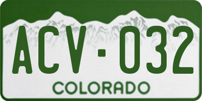 CO license plate ACV032
