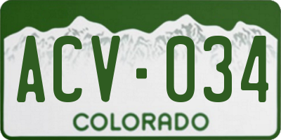 CO license plate ACV034