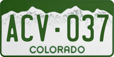 CO license plate ACV037