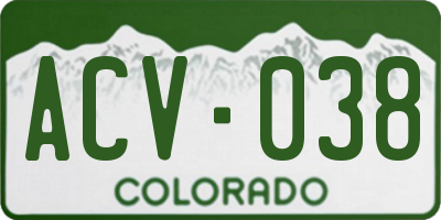 CO license plate ACV038