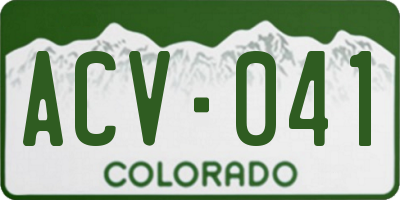 CO license plate ACV041