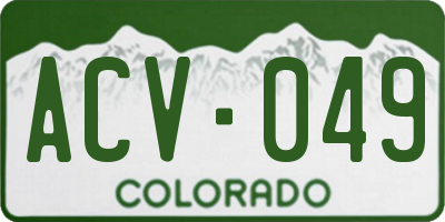 CO license plate ACV049