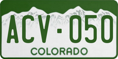 CO license plate ACV050