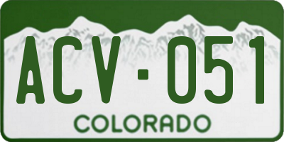 CO license plate ACV051