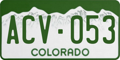 CO license plate ACV053