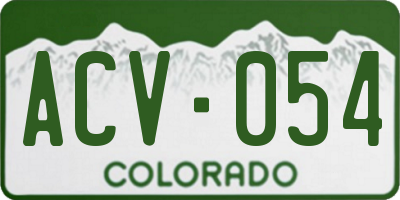 CO license plate ACV054