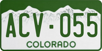 CO license plate ACV055