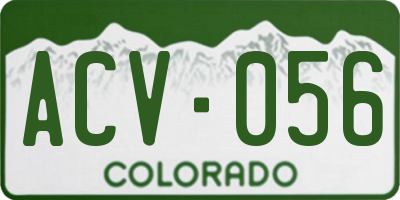 CO license plate ACV056