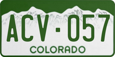 CO license plate ACV057
