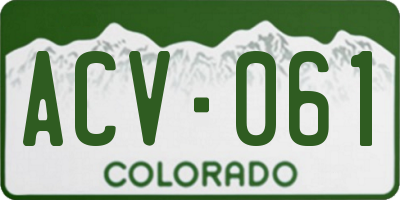CO license plate ACV061