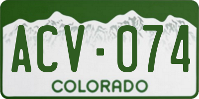 CO license plate ACV074