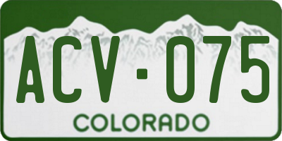 CO license plate ACV075
