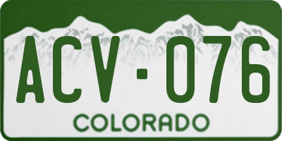 CO license plate ACV076