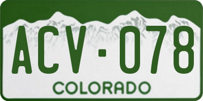 CO license plate ACV078