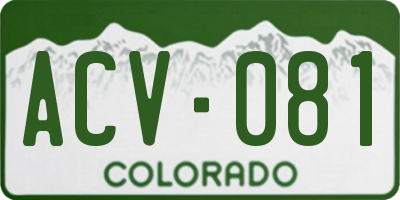 CO license plate ACV081