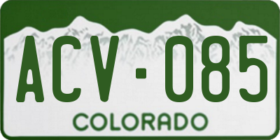 CO license plate ACV085