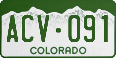 CO license plate ACV091