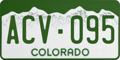 CO license plate ACV095