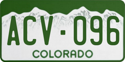 CO license plate ACV096