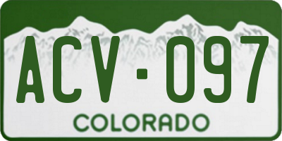 CO license plate ACV097