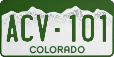 CO license plate ACV101