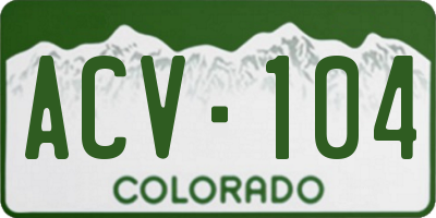 CO license plate ACV104