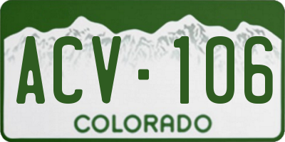 CO license plate ACV106