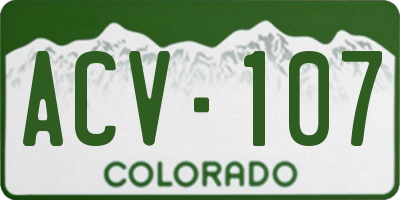 CO license plate ACV107