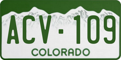 CO license plate ACV109