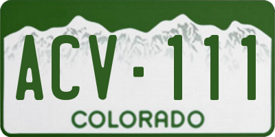 CO license plate ACV111