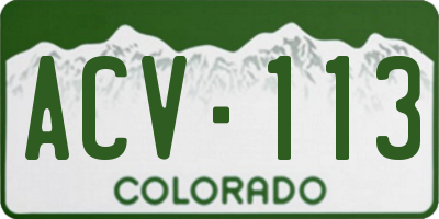 CO license plate ACV113
