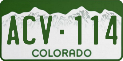 CO license plate ACV114