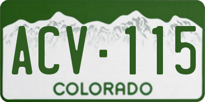 CO license plate ACV115