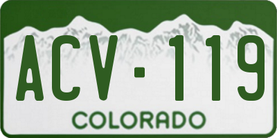 CO license plate ACV119