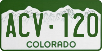 CO license plate ACV120