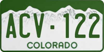CO license plate ACV122