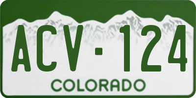 CO license plate ACV124