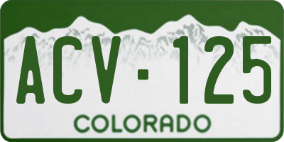 CO license plate ACV125