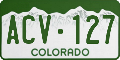CO license plate ACV127