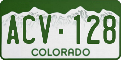 CO license plate ACV128