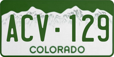 CO license plate ACV129