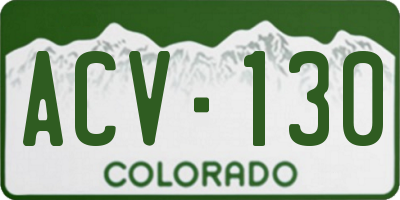 CO license plate ACV130