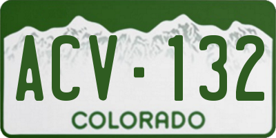 CO license plate ACV132