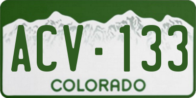 CO license plate ACV133
