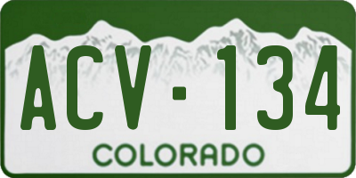 CO license plate ACV134