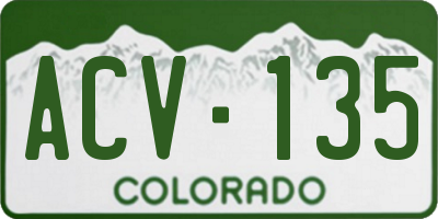 CO license plate ACV135