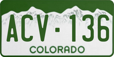 CO license plate ACV136