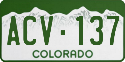 CO license plate ACV137